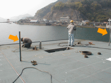 水を見てBD1ブロックの水平を出す