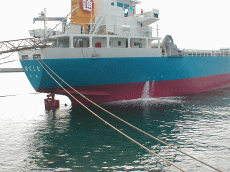 主機ライン冷却の海水を排出(エンジン自体は清水冷却)